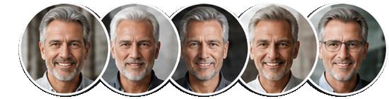 Retratos de hombres sonrientes